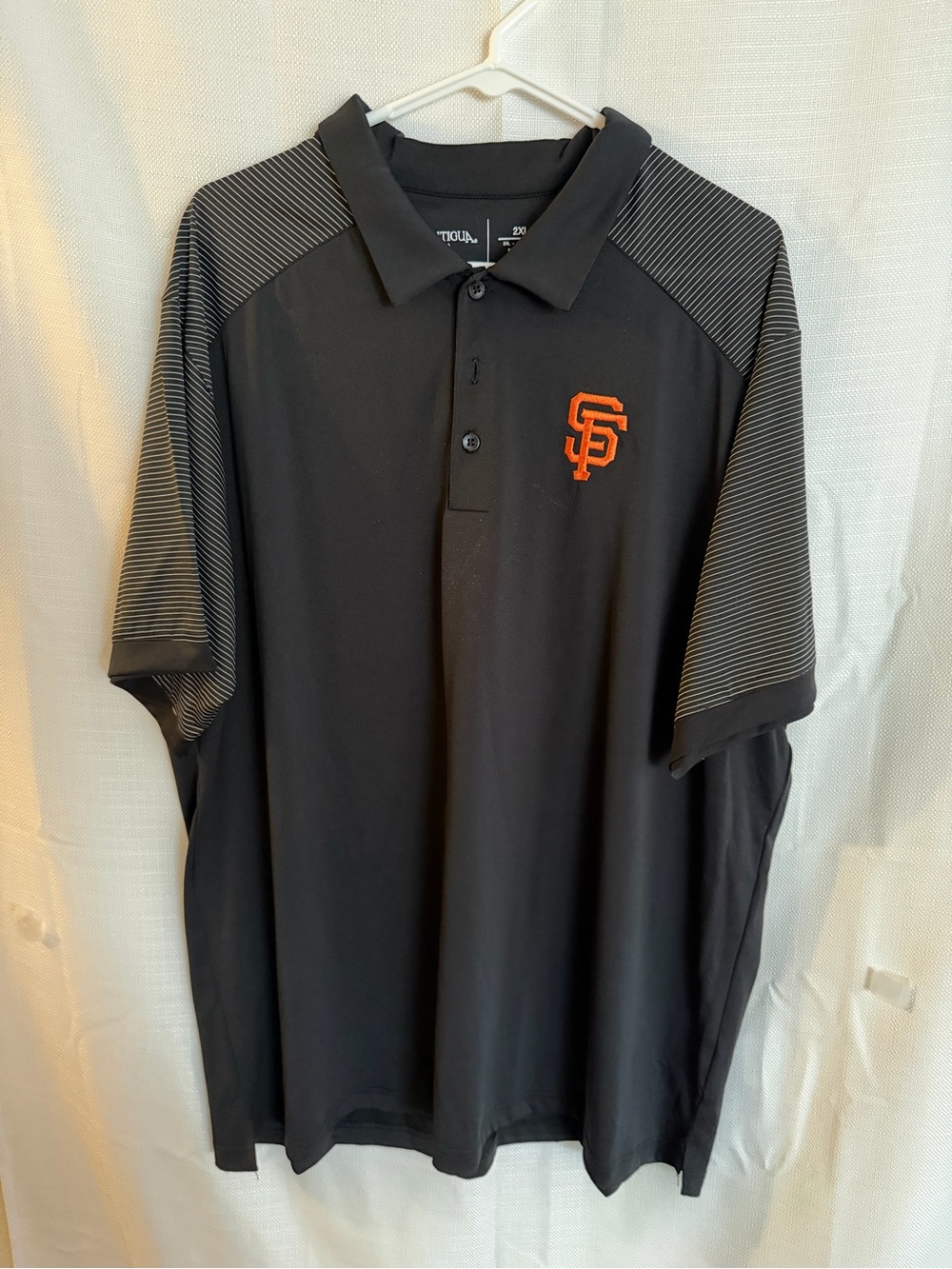 Antigua Men's Black Polo with Orange SF Embroidery
